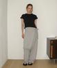 RONRON Neck Ruffle Short Sleeve T Shirt Black Dot