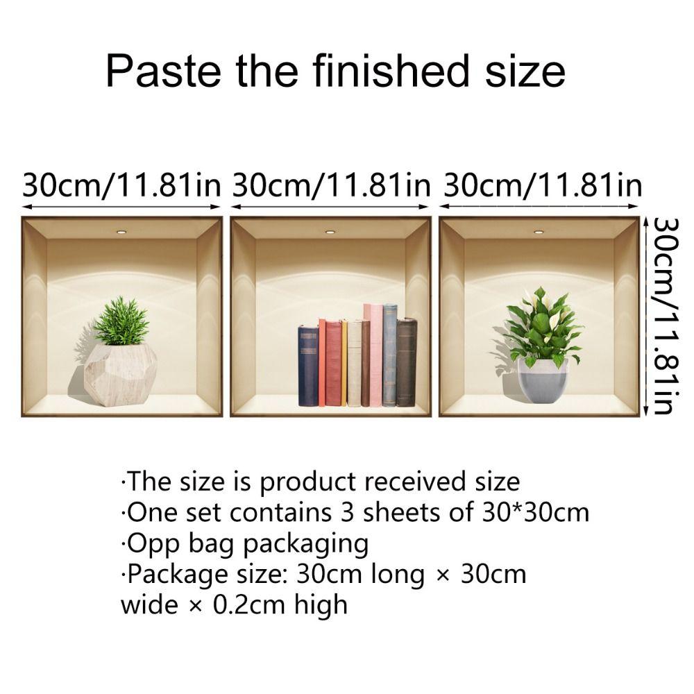 DIY Mural Art Livingroom Bedroom 3D Decal Greenery Bonsai Wall Stickers Creative Plants Potted