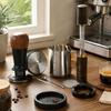 Coffee Use Starter Set with Metal Tamper, Milk Pouring Pitcher, Grounds Distributor and Dosing Guide Support for Home Counter Area