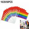 Lebendige Regenbogen-Pride-Flaggen für Desktop-Partys und Märsche, Set mit 10/20/50 Stück