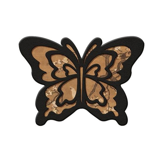 Floor Mat Butterflies Shape Water-Repellent Easy To Clean Bathroom Rug with Anti-Slip Base High-Density Diatom Ooze Bath Mat