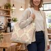 Elegant Damask Print Tote Bag Portable Casual Shoulder Bag for Daily Use