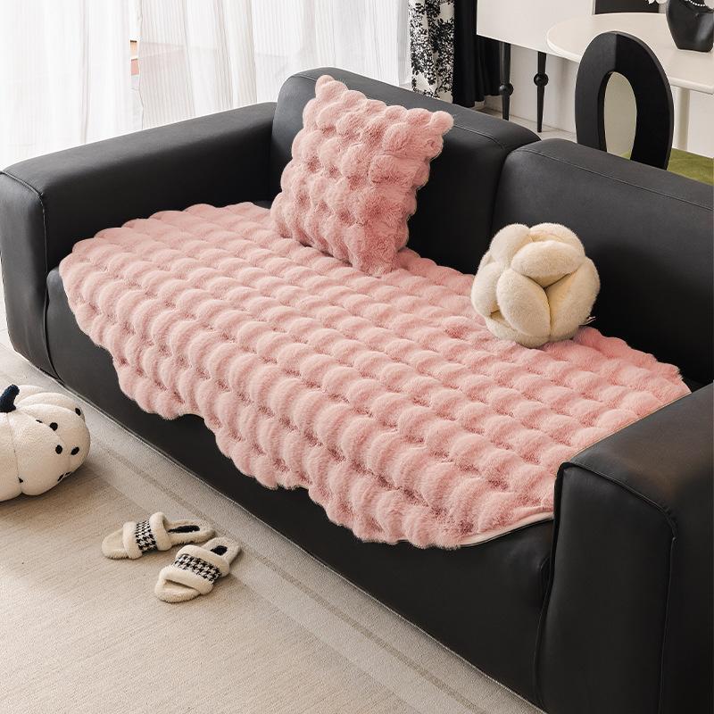 Special-Shaped Irregular Sofa Cushion Autumn And Winter Thickened Plush Straight-Breasted Leather Sofa Seat Cushion  New High-End Cover Cloth