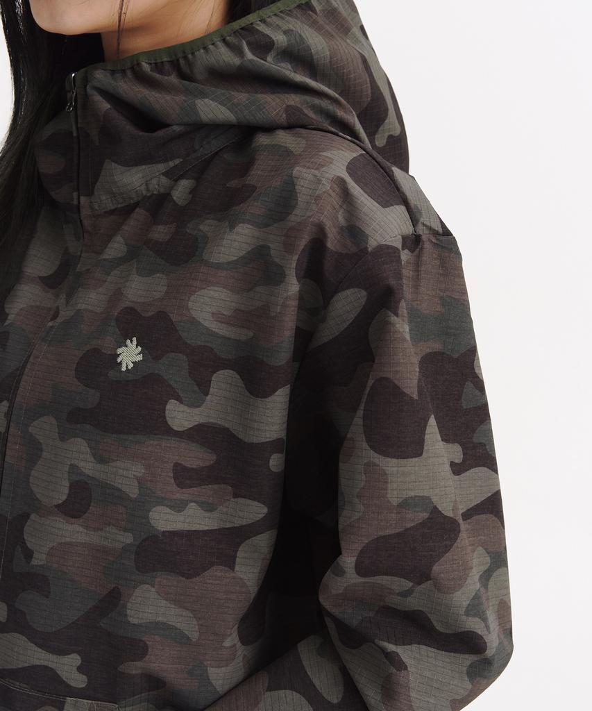 Slow Record House Ripstop Camo Windbreaker_Khaki