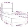 3142942 vidaXL Divan Bed and Mattress Dark Grey 90x200 Cm Velvet