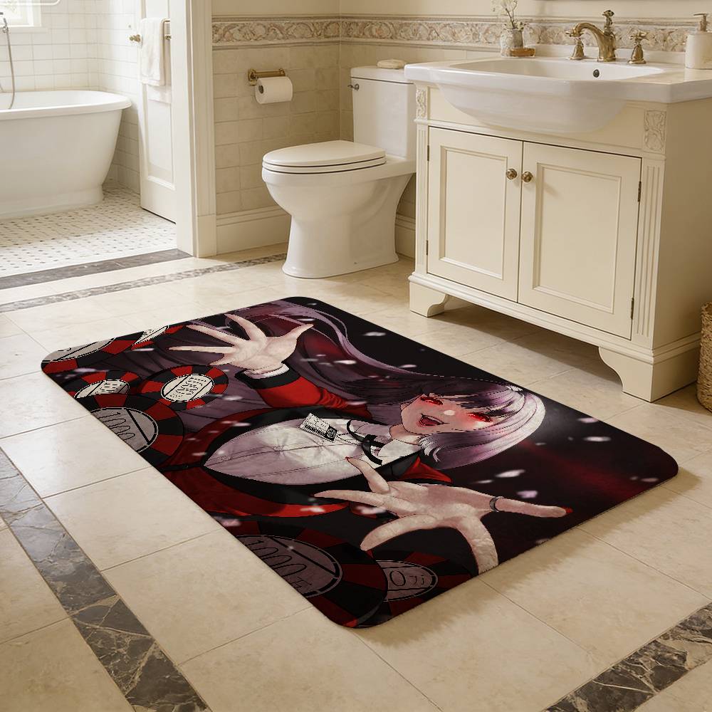 Popular Anime K-kakegurui Girls Floor Mat Rectangle Anti-slip Home Soft Badmat Front Door Indoor Outdoor Mat Welcome Doormat