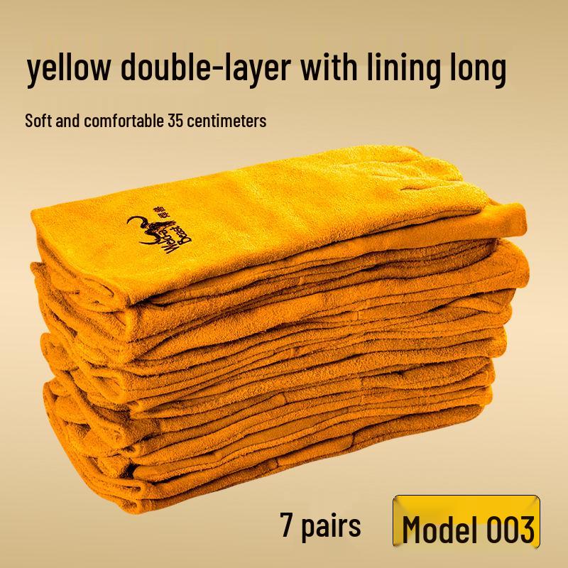 Cowhide Heat-Resistant Welding Gloves - Anti-Scald, Wear-Resistant, Long Labor Protection