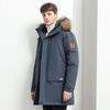 Winter new medium and long fashion men's clothing loose down jacket thickened fur collar jacket