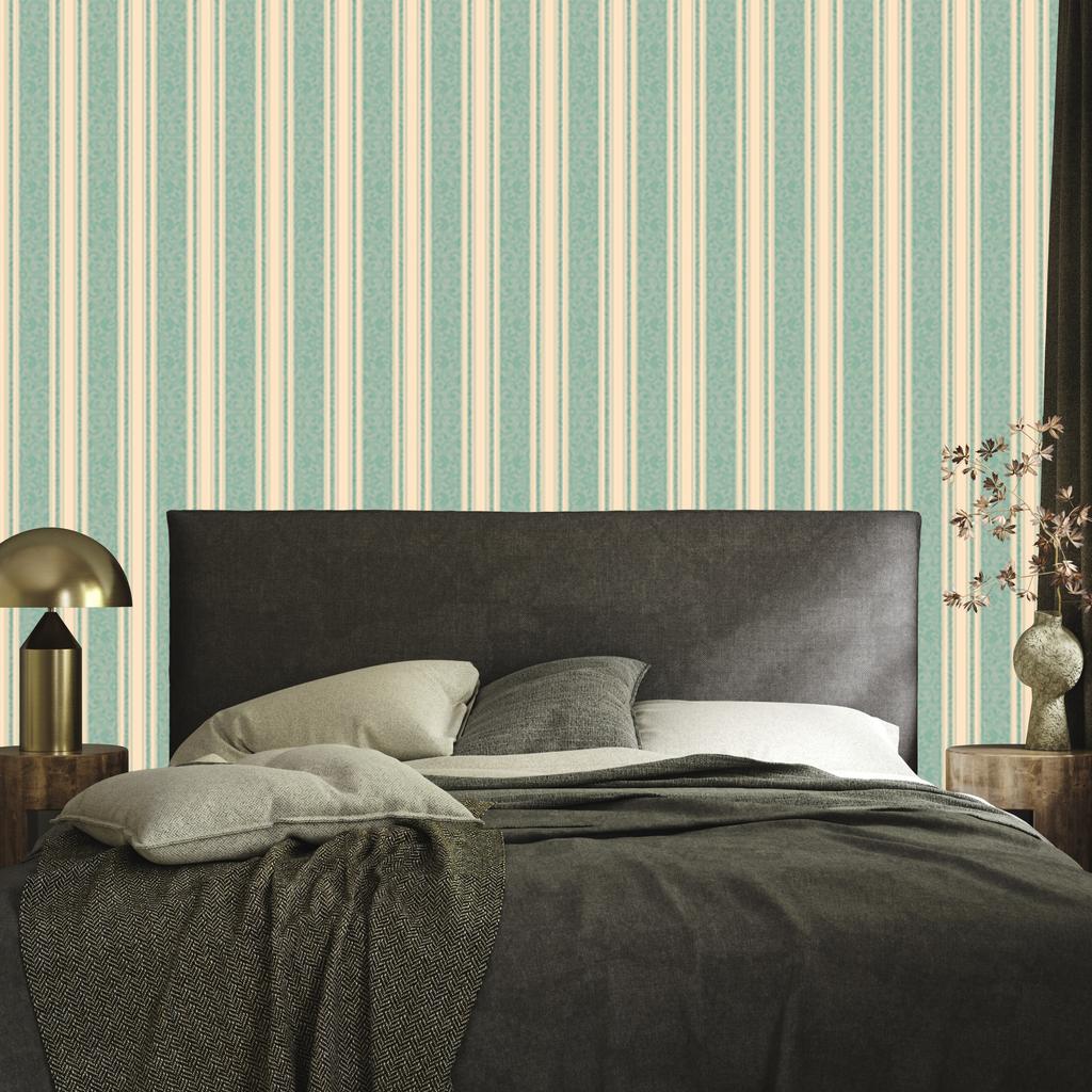 Wallpaper Retro stripes ornaments in Eastern style for living room and bedroom 50x1000