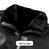 Futin Men's Genuine Sheepskin Leather Jacket with Mink Fur Collar