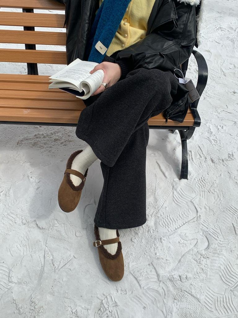 2025 New Ancient-covered Plush Thickened Fluffy Shoes Gentle Evening Shoes Versatile Single Shoes Winter New Warm Cotton Shoes