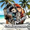 Custom Name Personalized Demon Slayer Print Umbrella, Auto Open Close, 8‑Rib Sturdy Frame, Commute Camping Hiking Use, Birthday Gift