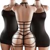 Black Sexy Crotchless Lingerie Women Transparent Bra Set Erotic Costume Teddy Bodysuit One Pieces Lenceria Sensual Underwear Set
