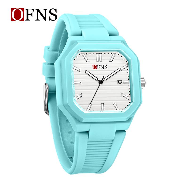 OFNS Quartz Watch: Student Style, Calendar, Square Dial, Arabic Numerals, Luminous, Waterproof, Middle Eastern Bestseller