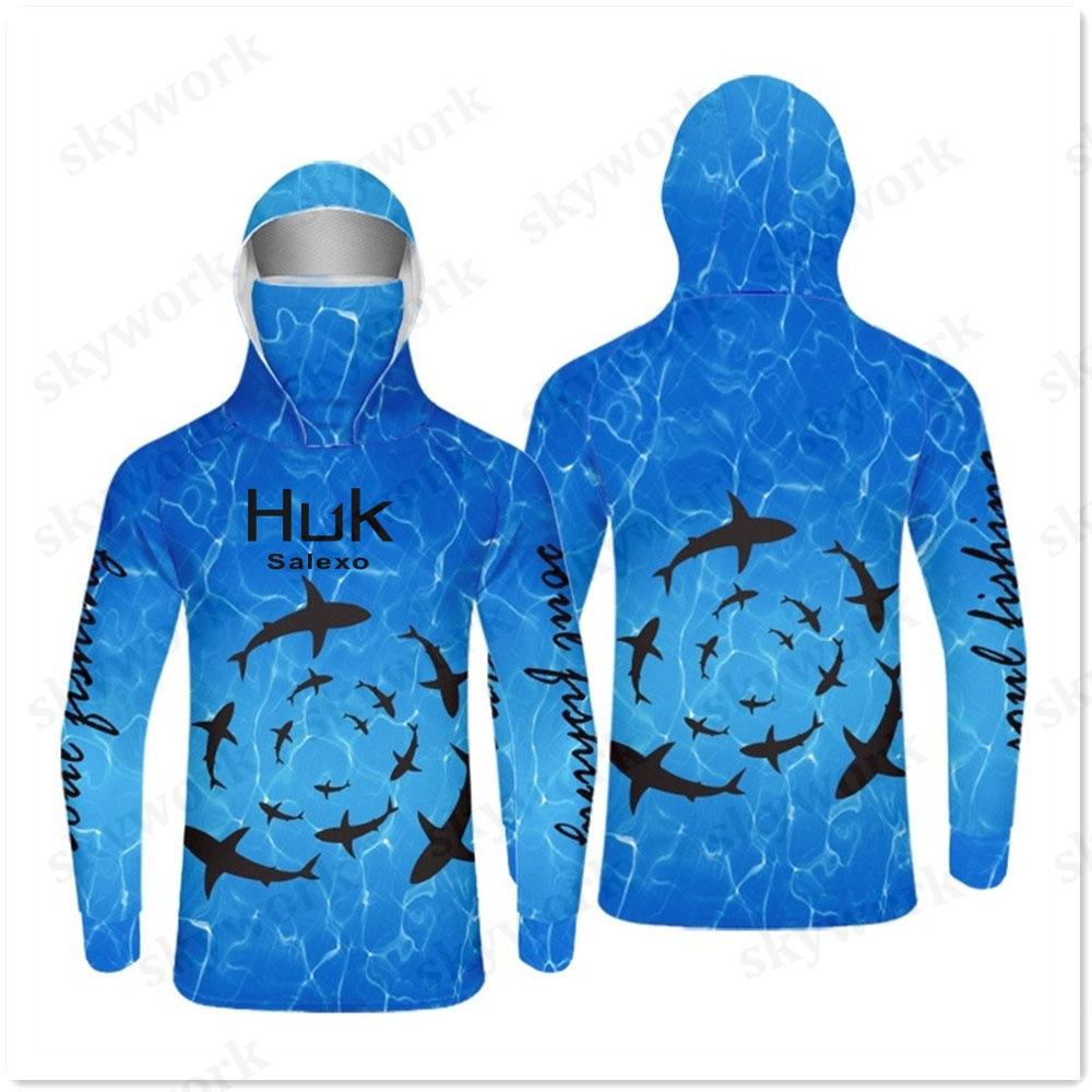 HUK hooded face towel fishing sunscreen suit men's quick-drying breathable fishing suit summer equipment clothing fishing suit