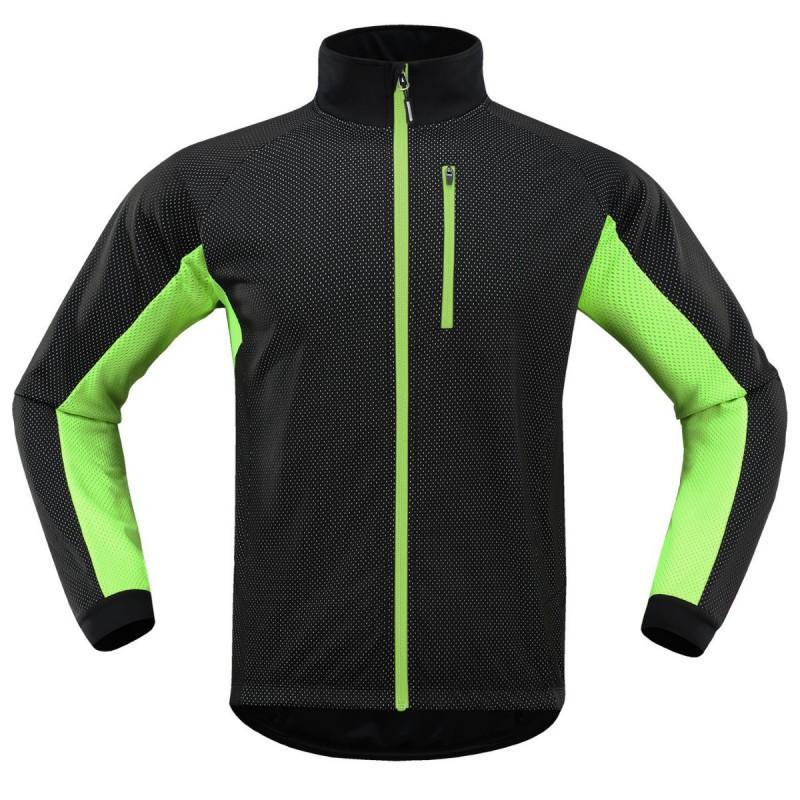 Veste d'hiver pour cyclisme homme Coupe-vent Thermique Doublure polaire Vêtements d'extérieur Vélo de route VTT