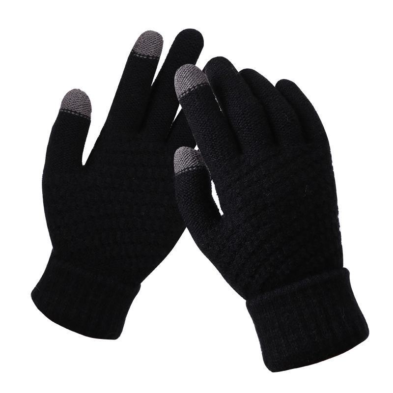 Guanti Invernali Touchscreen Unisex - Spessi, Antiscivolo, Dita Separate in Lana per Calore e Ciclismo