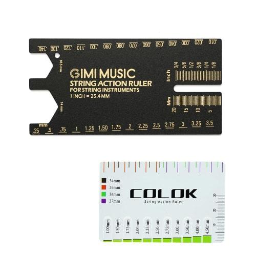 

GIMI Multi-Function Guitar String Ruler, String Action Ruler, Aluminum Alloy, for Guitar String Height Adjustment, Fret, Saddle, Nut Height, and Strin