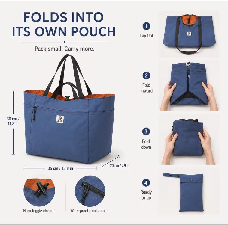 Reversible Travel Tote Bag Large Capacity Foldable Carry On Duffle Bag Canvas Shoulder Luggage Packing Bag for Women Men