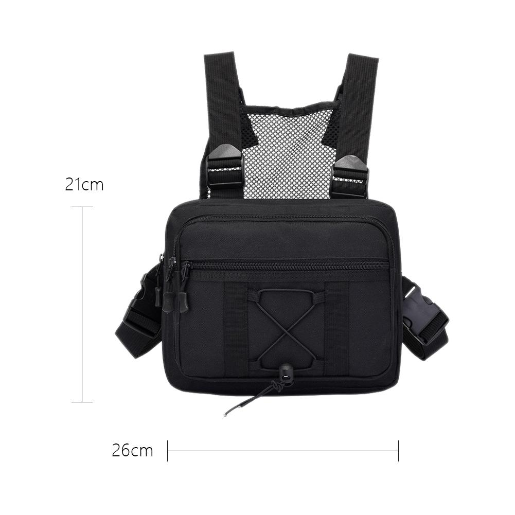 Tactical Chest Bag Unisex Running Vest Bag with Adjustable Straps Lightweight Front Vest Bag Large Capacity Outdoor Climbing Bag