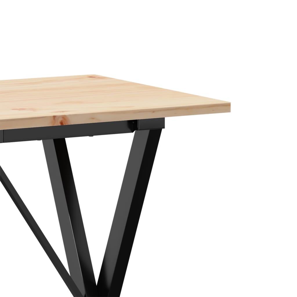Dining Table X Frame 80 x 50 x 75 cm Solid Pine Wood and Steel