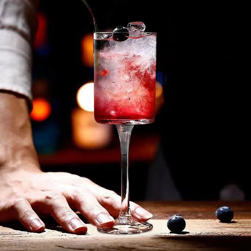 14Oz Champagne Glass Cocktail Cup Champagne Glass Red Wine Glass Plastic Cup Detachable Threaded High Footed Cup Beverage Cup