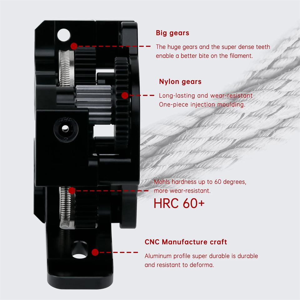 Extrusora HGX LITE Extrusora de Engrenagem Dupla Engrenagem Redutora de Aço Duro Motor de Alta Velocidade Peças para Impressora 3D para CR10 CR 10S Ender3 V2 VORON