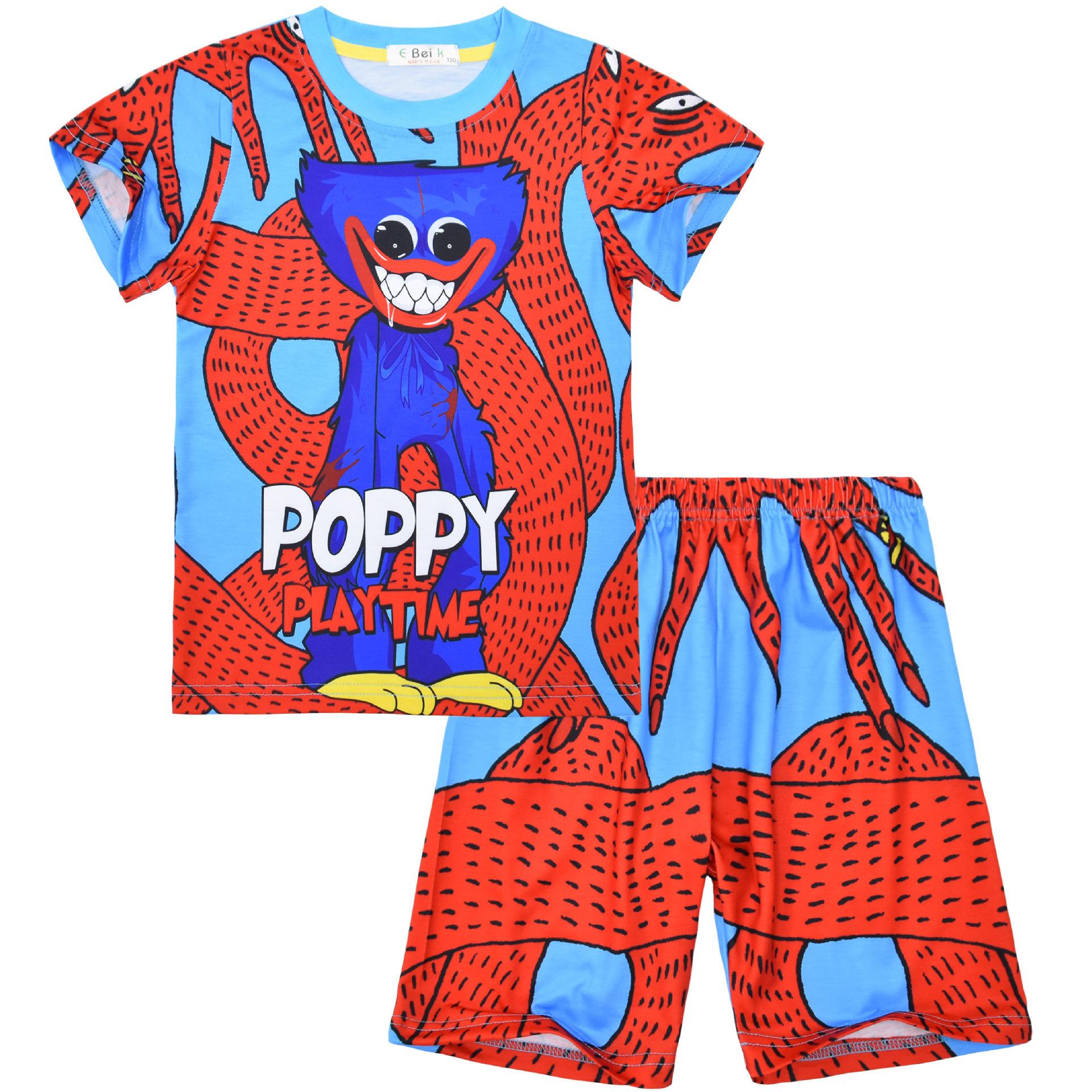 Animated Cartoon Digital Printing, Boys Short-Sleeved Loungewear Set 886 120