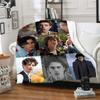 Copridivano letto con fantasia dell'attore Timothée Chalamet, coperta morbida a quadri, isolamento morbido, coperta in flanella, regalo per fan di ragazzo e ragazza