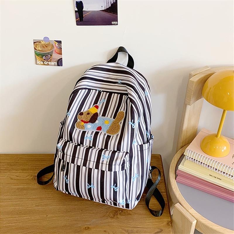 

Cute Dachshund Bow Stripe Backpack Printing Large-Capacity Student Schoolbag Delicate Personality Trend Travel Bag Gifts чёрный