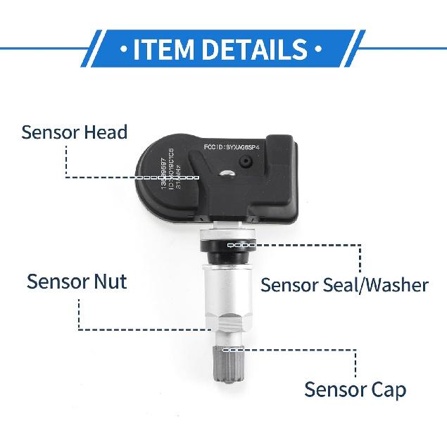 Tire Pressure Sensor Tire Pressure Monitoring Sensor No.13589597 for Chevrolet Equinox 2016-2021 1 Pc 433MHz