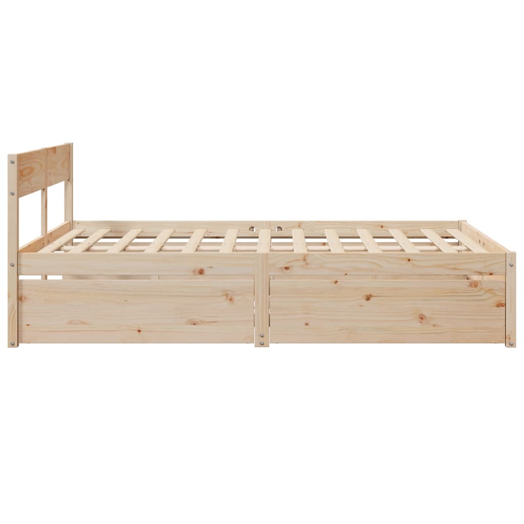 Solid Wood Bed Frame without Mattress 150 x 200 cm Pine Wood
