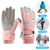 1 Pair Winter Ski Gloves with Fastener Tape Water-Resistant Windproof Fleece Lining Thermal Touchscreen Gloves for Kids