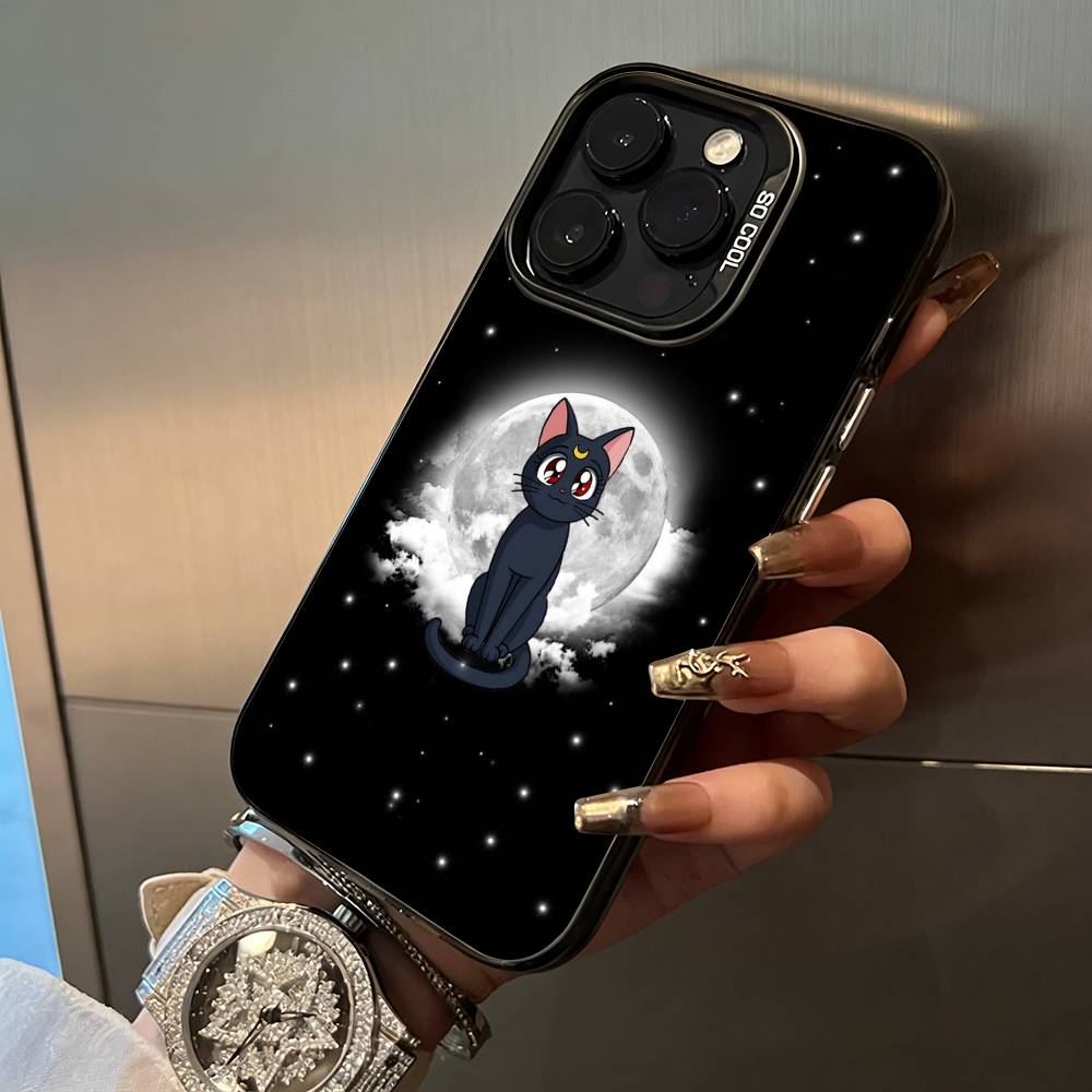 S-Sailor- Moon Phone Case For IPhone17 16 11 12 13 14 15 16 Pro Max Plus Cover Colored Silver Funda Bumber