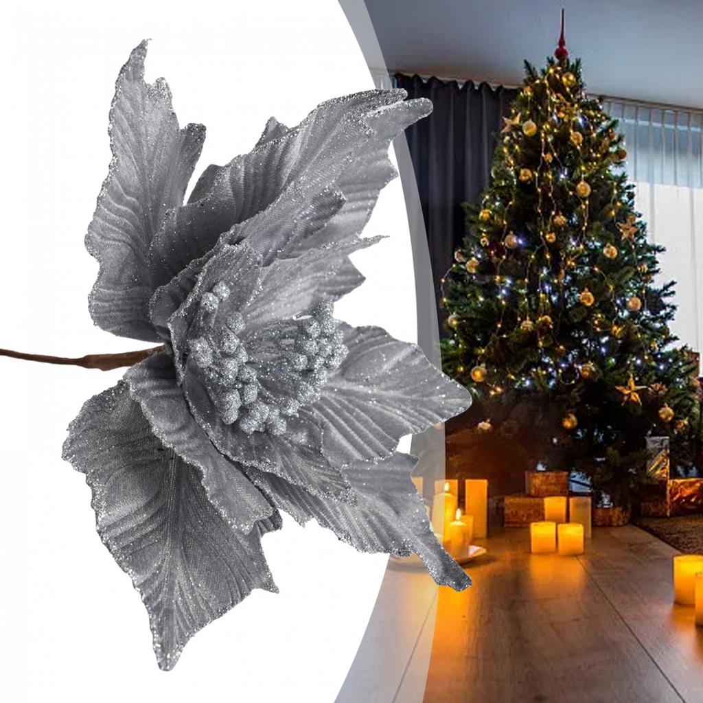 Christmas Tree Decoration Flower Glitter Flower Tree Decoration