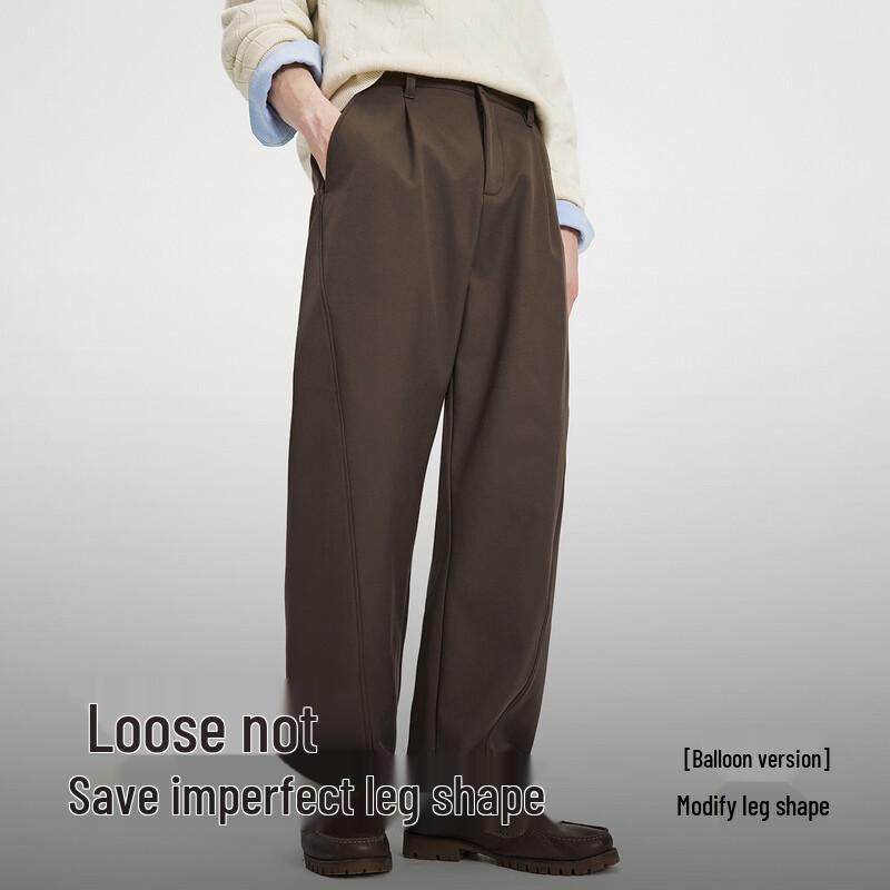 NVG·YOUNG Men's Fleece-Lined Wide-Leg Casual Pants