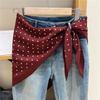 Gestapelter Verschleiß Polka Dot Dreiecksschal Taillenband Dreiecksform Taillenbindetuch Vielseitiges Dekoratives Kopftuch