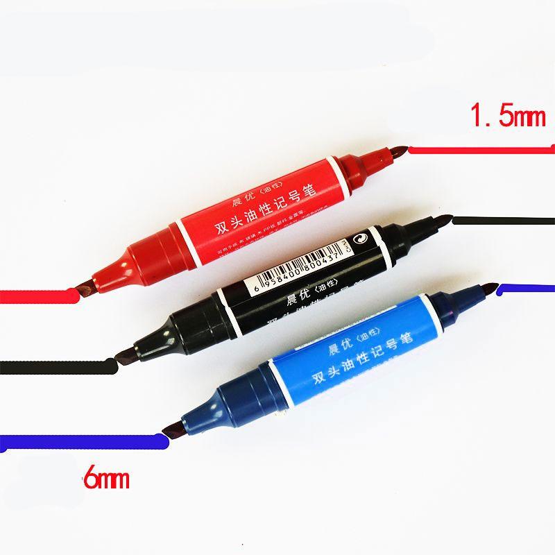Thick-tipped Marker Pen in Black Blue Red with No Color Fading At Both Ends Waterproof Double-tipped Oil-based Large-tipped Pen
