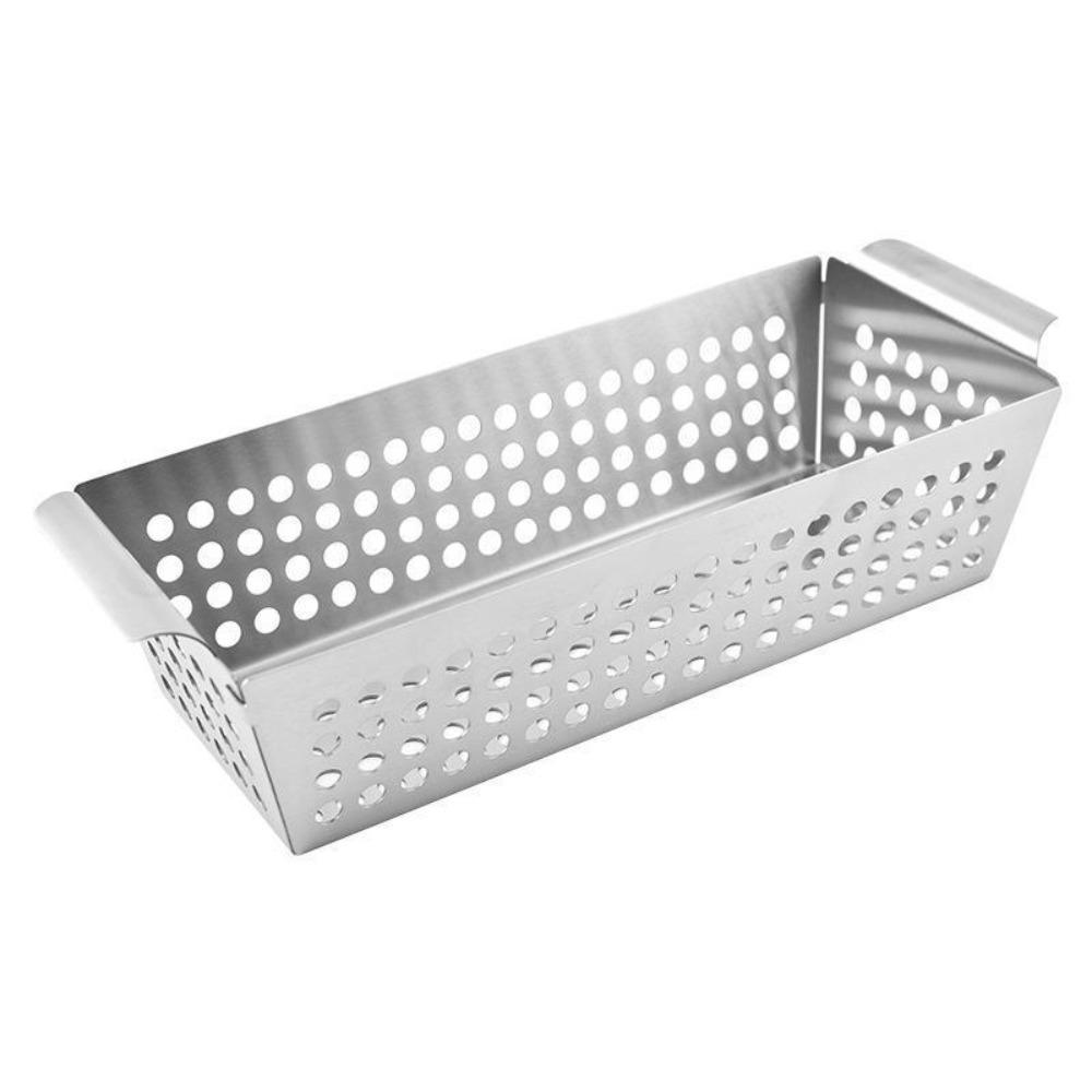 

Leakage Hole Design Vegetable Grill Basket Stainless Steel BBQ Tray Grilling Plate Cooking