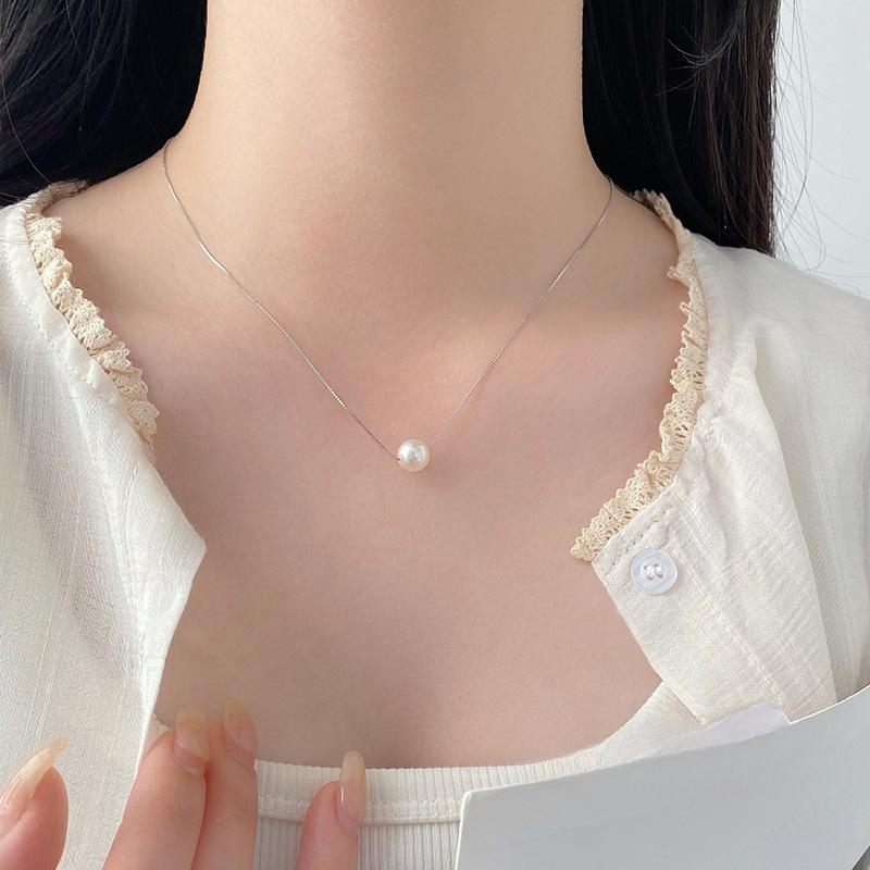 Necklace Women's Single Mother Shell Pearl Pendant Accessories Sweet Short Korean Collar Chain