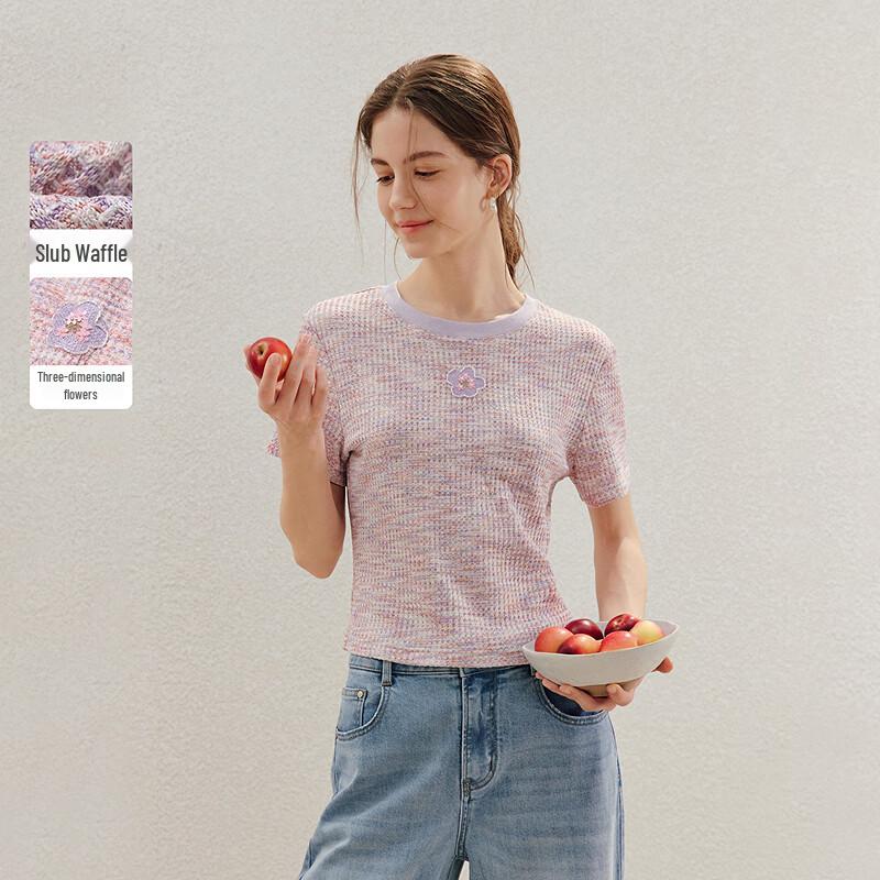 INMAN Waffle Embroidered Short Sleeve T-Shirt M