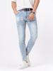 [GINGTTO] Men's Stretch Skinny Denim Jeans, Slim Fit, Light Blue, Size 32