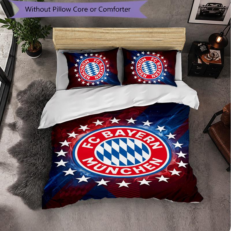 Biancheria da letto a tema Bayern Monaco Set 3 Pezzi Copripiumino Biancheria da letto decorativa per stanza di adolescenti Decorazione per la casa