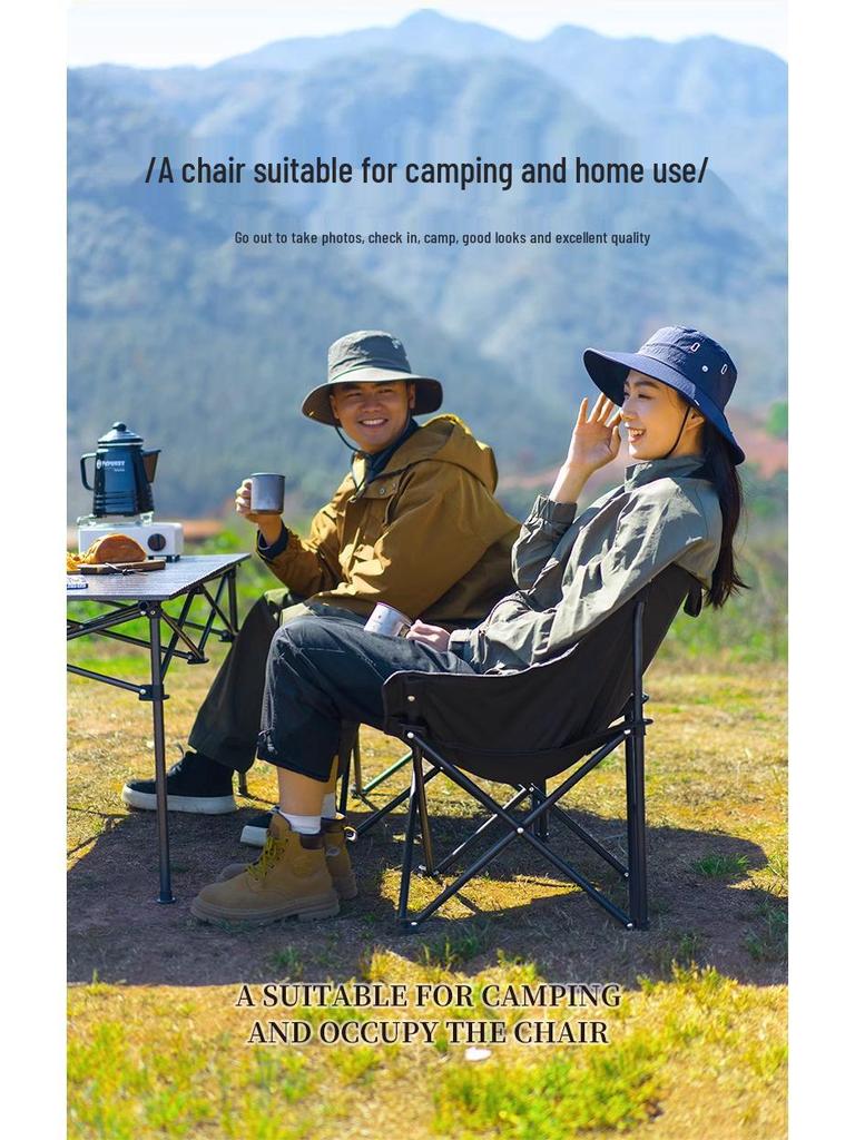 Portable Outdoor Folding Chair: Sturdy, Durable Stool for Camping, Fishing & Beach with Backrest