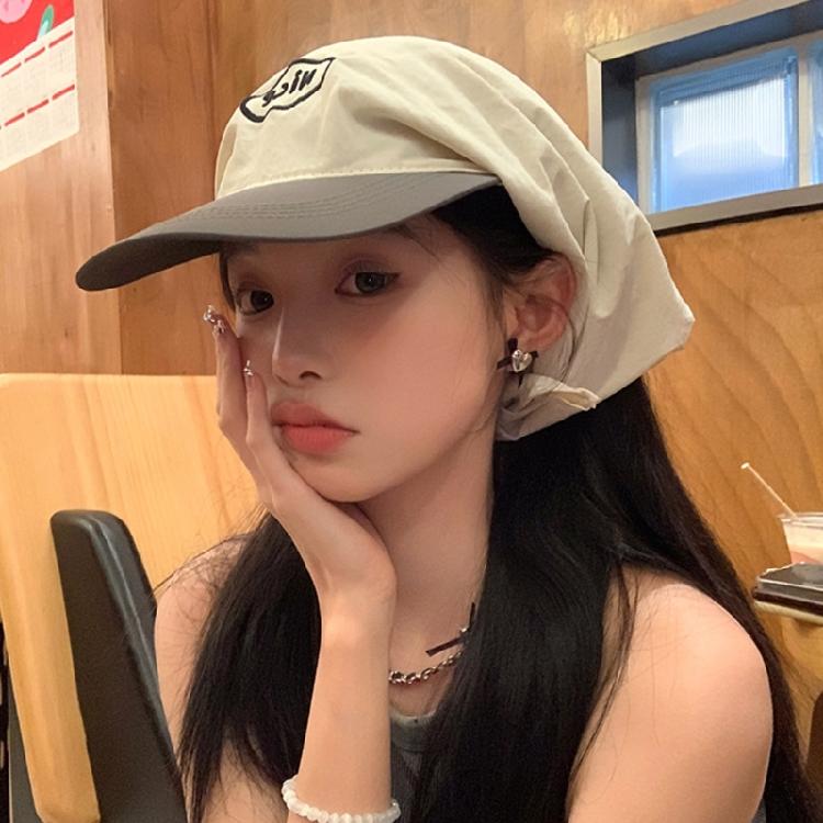Fashion Headscarf Hat Foldable Sun Protective Letter Hat Unisex Travel Sun Hat