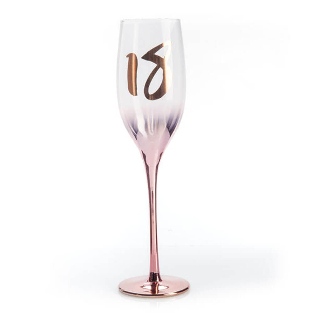 Birthday Blush Champagne Glass (18th Birthday)