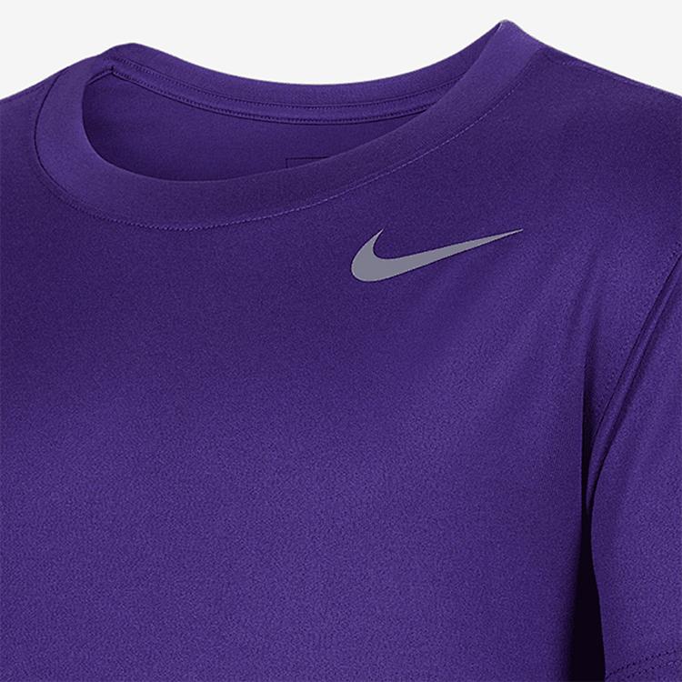 Nike Team Legend Knit Quick-Dry Crew Neck Short Sleeve Kids Tops Garden-Purple IB8678-547