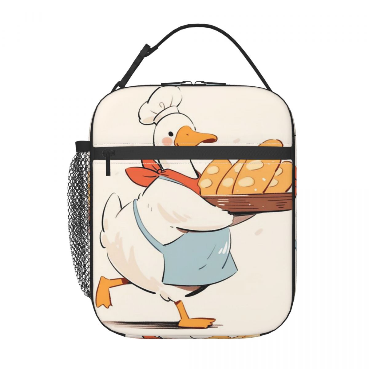 

Duck Bites The Pattern Of Bread Slices Insulated Lunch Bag for Women Children Leakproof Food Boxes Thermal Lunch Box Tote One Size