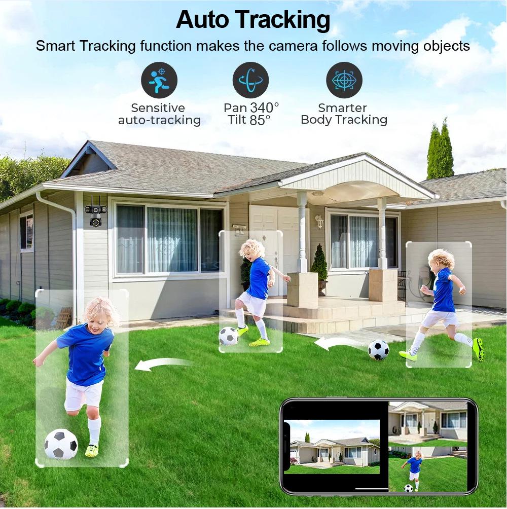 YOOSEE Wireless Triple-Lens HD Night Vision Surveillance Camera