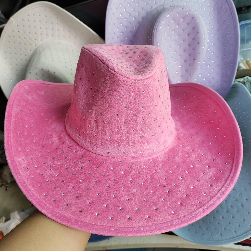 New Double-Sided Rhinestone Cowboy Hat Black And White Jazz Hat Western Cowboy Hat Fashion Party Stage Hat